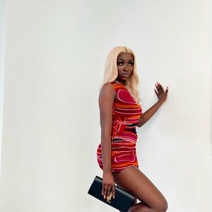 Red Sleeveless Bodycon Mini Dress